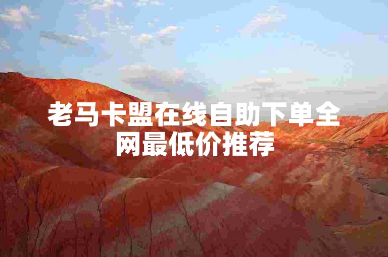 老马卡盟在线自助下单全网最低价推荐