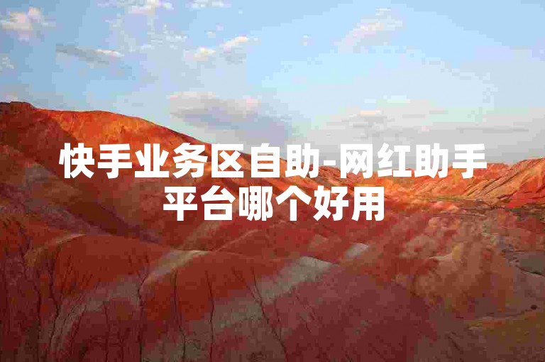 快手业务区自助-网红助手平台哪个好用