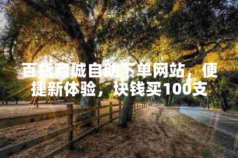 百货商城自助下单网站，便捷新体验，块钱买100支付宝，新人必备！
