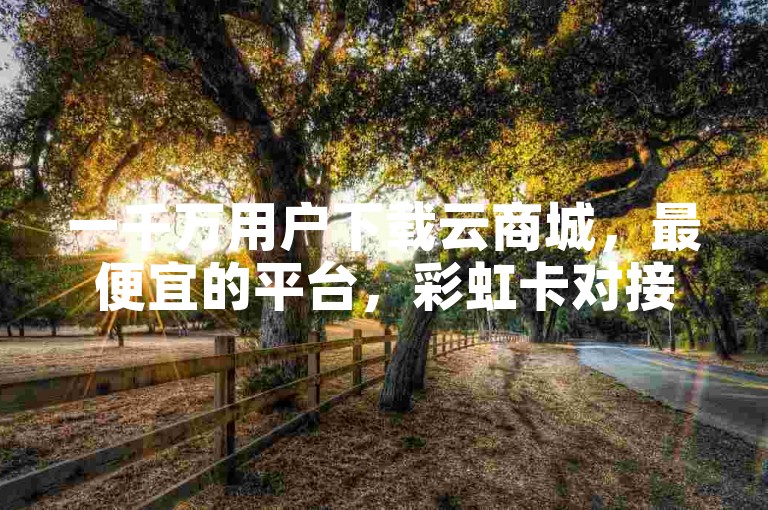 一千万用户下载云商城，最便宜的平台，彩虹卡对接资源，快手活粉1000个