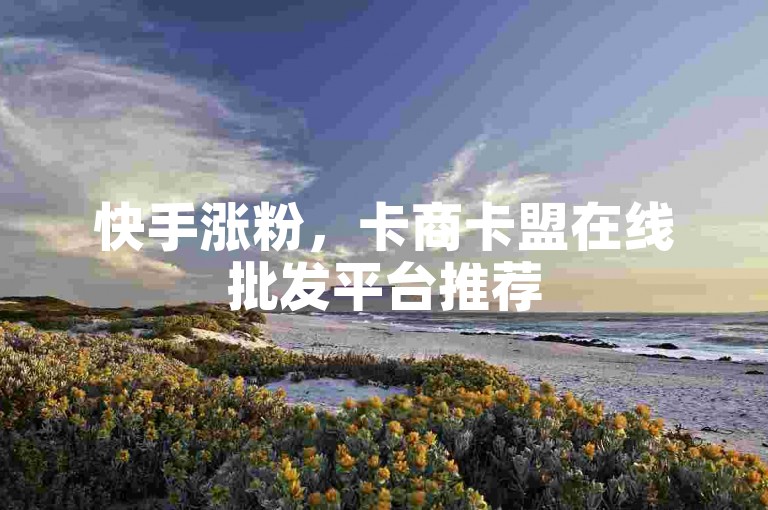 快手涨粉，卡商卡盟在线批发平台推荐