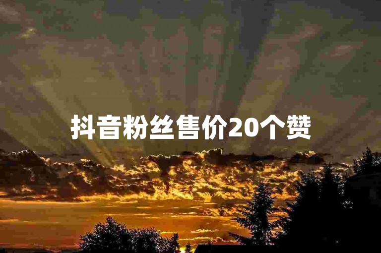 抖音粉丝售价20个赞