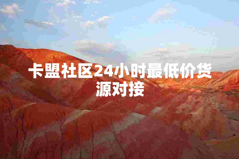 卡盟社区24小时最低价货源对接