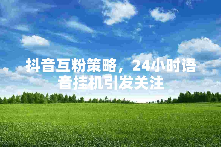 抖音互粉策略，24小时语音挂机引发关注