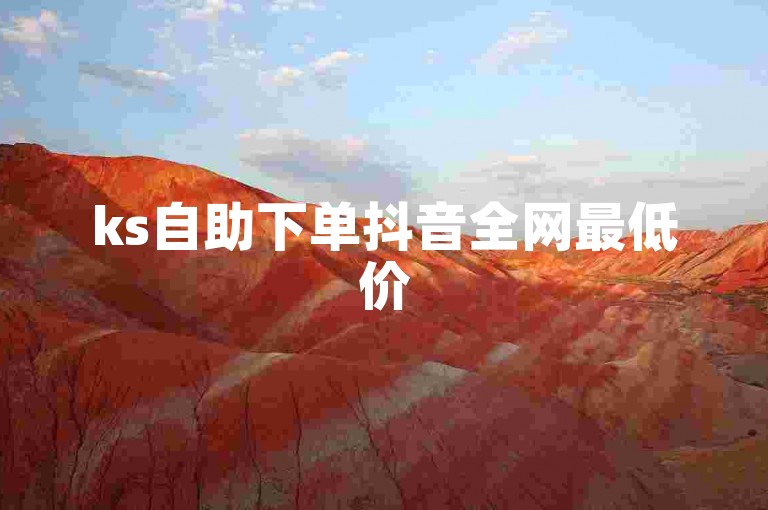 ks自助下单抖音全网最低价