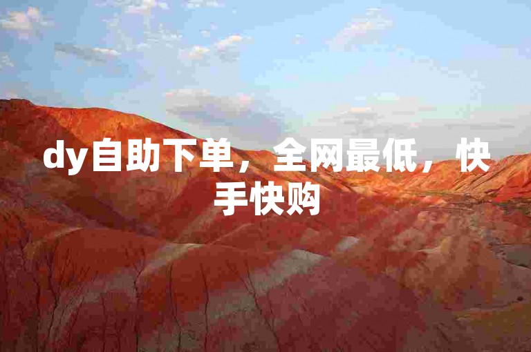 dy自助下单，全网最低，快手快购