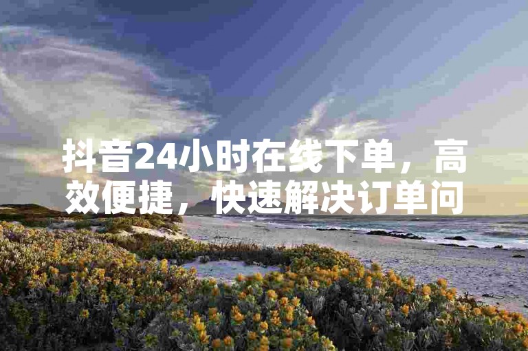 抖音24小时在线下单，高效便捷，快速解决订单问题