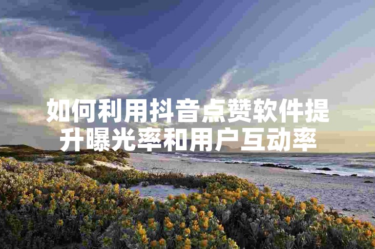 如何利用抖音点赞软件提升曝光率和用户互动率