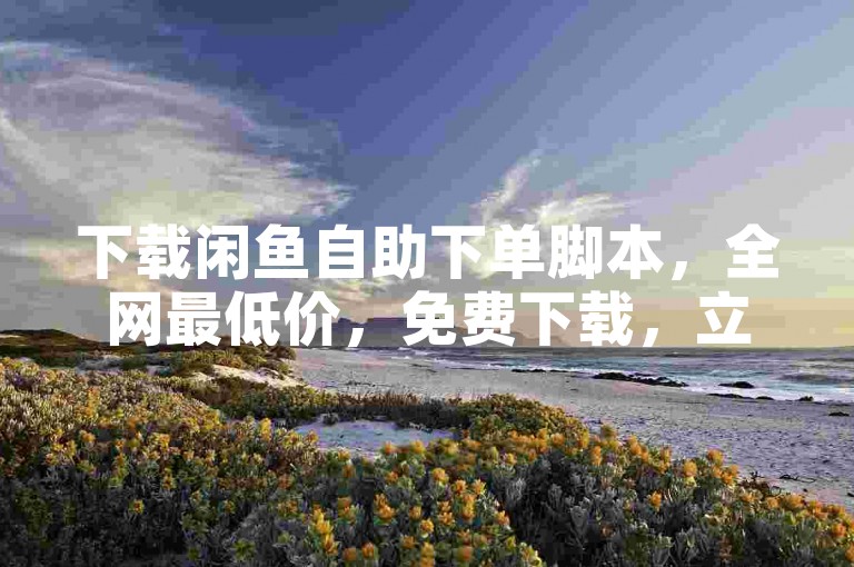 下载闲鱼自助下单脚本，全网最低价，免费下载，立即使用