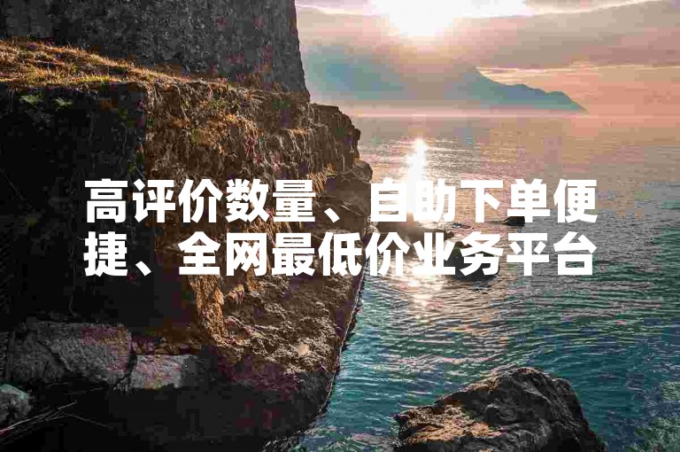 高评价数量、自助下单便捷、全网最低价业务平台