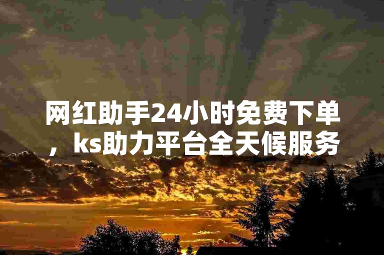 网红助手24小时免费下单，ks助力平台全天候服务即刻体验