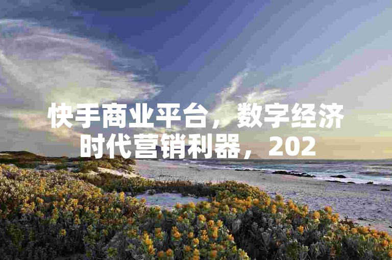 快手商业平台，数字经济时代营销利器，2025必学