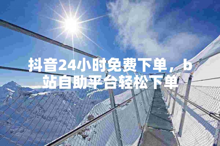 抖音24小时免费下单，b站自助平台轻松下单