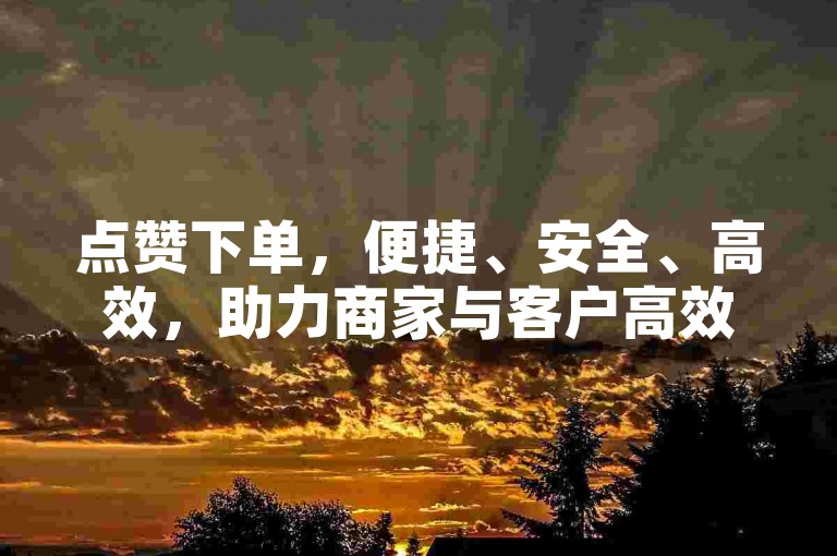 点赞下单，便捷、安全、高效，助力商家与客户高效互动