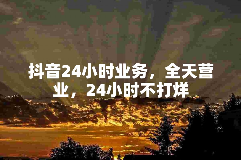 抖音24小时业务，全天营业，24小时不打烊