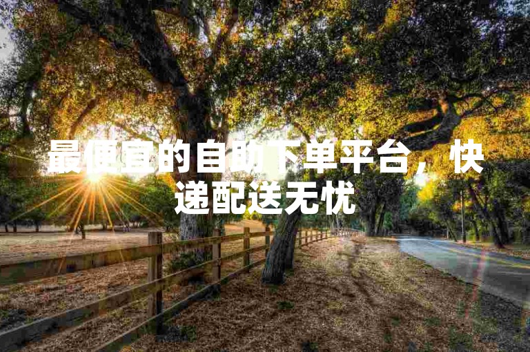 最便宜的自助下单平台，快递配送无忧