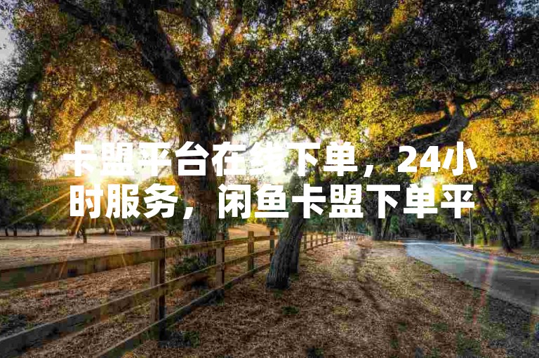 卡盟平台在线下单，24小时服务，闲鱼卡盟下单平台