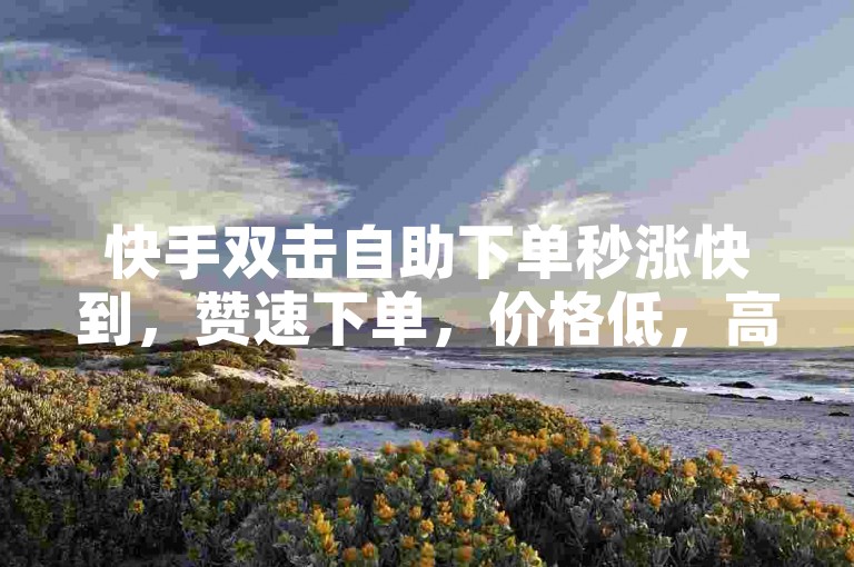 快手双击自助下单秒涨快到，赞速下单，价格低，高效便捷