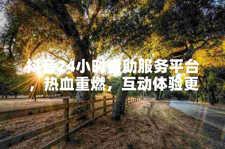 抖音24小时自助服务平台，热血重燃，互动体验更上一层楼！