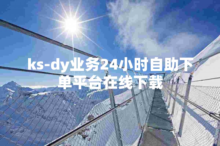 ks-dy业务24小时自助下单平台在线下载