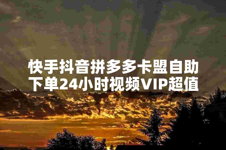 快手抖音拼多多卡盟自助下单24小时视频VIP超值推荐