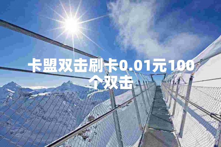 卡盟双击刷卡0.01元100个双击