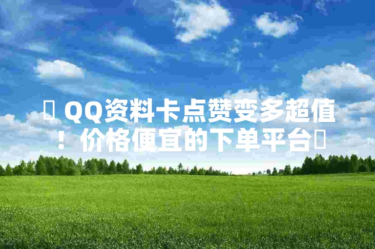 ✨ QQ资料卡点赞变多超值！价格便宜的下单平台✨