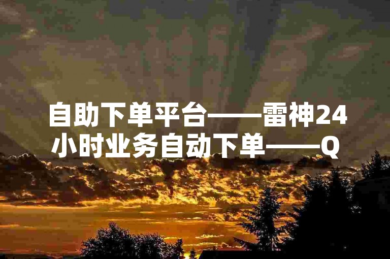 自助下单平台——雷神24小时业务自动下单——QQ空间浏览自助——24小时业务自动下单 ✨