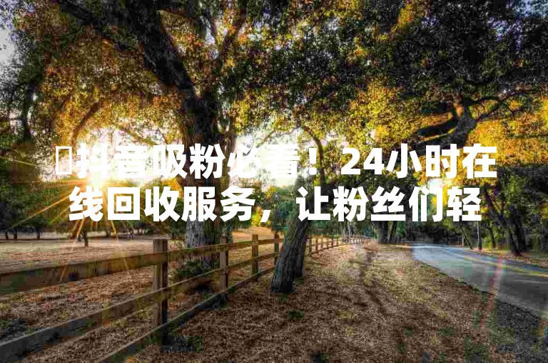 ✨抖音吸粉必看！24小时在线回收服务，让粉丝们轻松增长！🔥