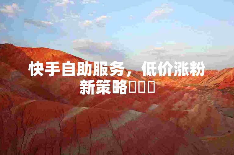 快手自助服务，低价涨粉新策略✨✨✨