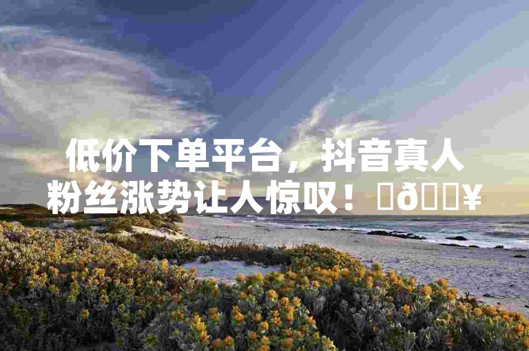 低价下单平台，抖音真人粉丝涨势让人惊叹！✨🔥