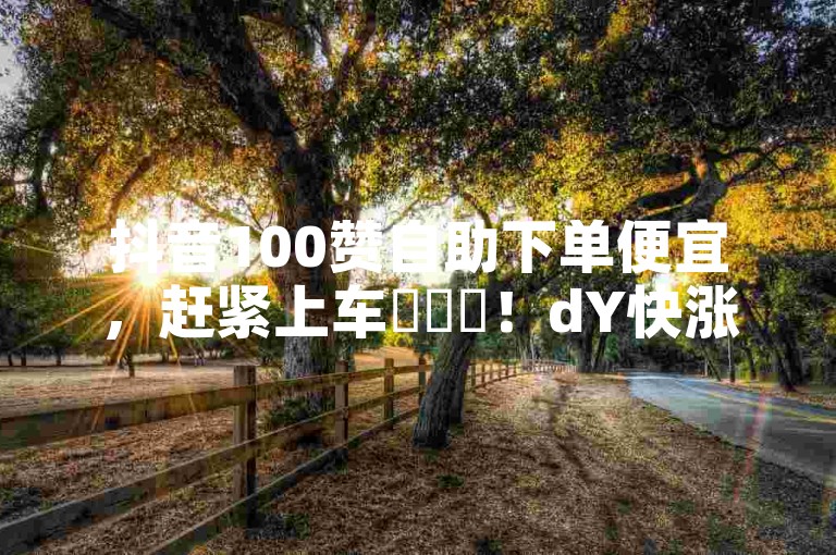 抖音100赞自助下单便宜，赶紧上车✨✨✨！dY快涨网自助下单平台，轻松上车✨✨✨！