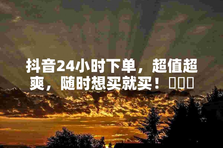 抖音24小时下单，超值超爽，随时想买就买！✨✨✨