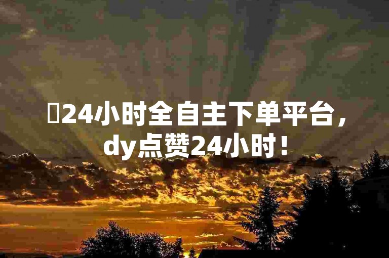 ✨24小时全自主下单平台，dy点赞24小时！