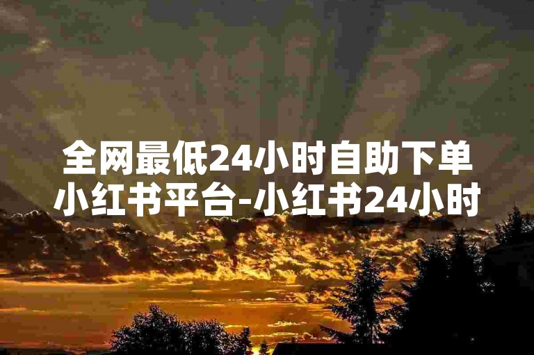 全网最低24小时自助下单小红书平台-小红书24小时自助业务-