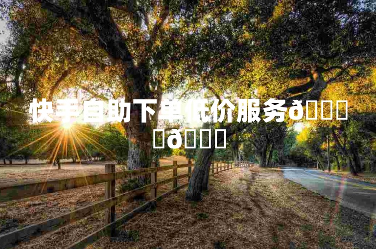 快手自助下单低价服务🚀✨🌟