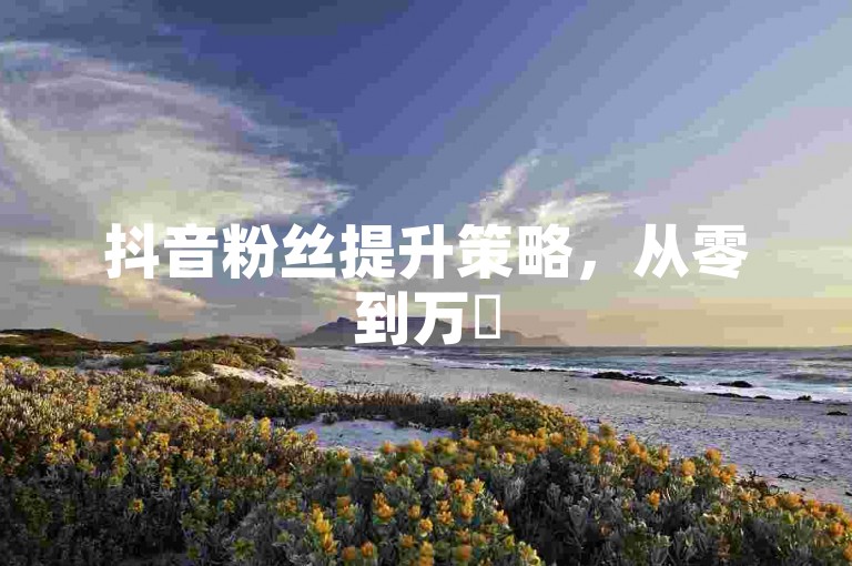 抖音粉丝提升策略，从零到万✨
