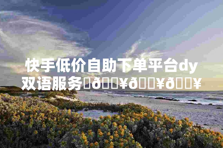 快手低价自助下单平台dy双语服务✨🔥🔥🔥
