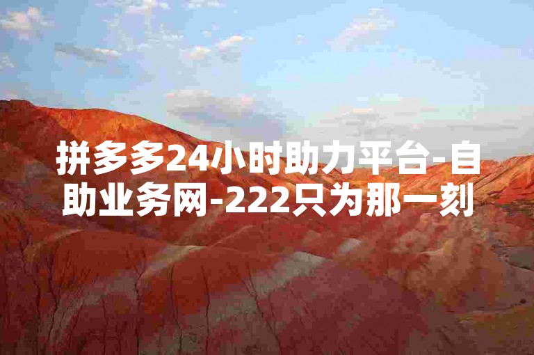 拼多多24小时助力平台-自助业务网-222只为那一刻努力