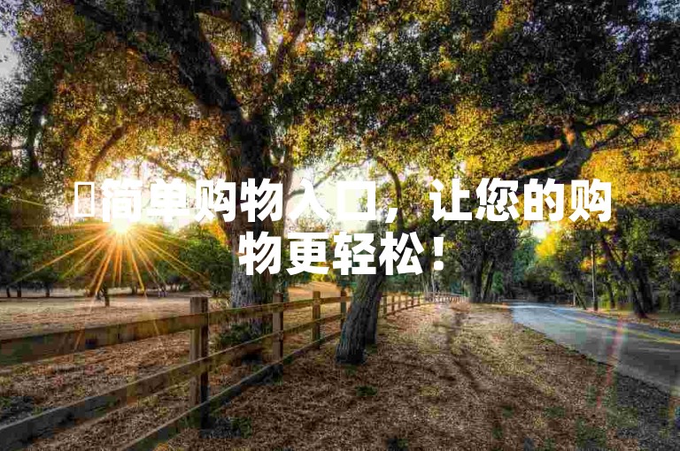 ✨简单购物入口，让您的购物更轻松！