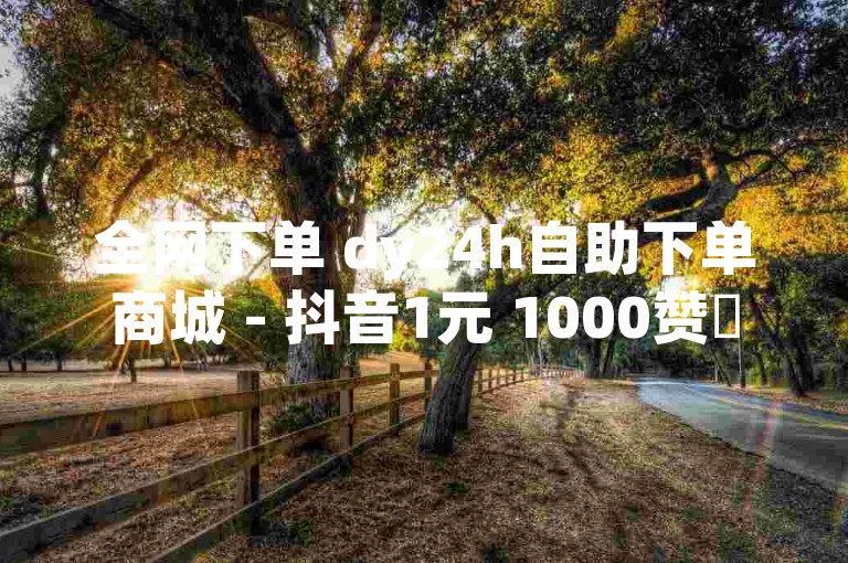 全网下单 dy24h自助下单商城 - 抖音1元 1000赞✨✨✨