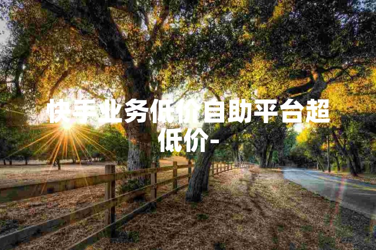 快手业务低价自助平台超低价-