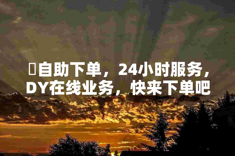 ✨自助下单，24小时服务，DY在线业务，快来下单吧！✨