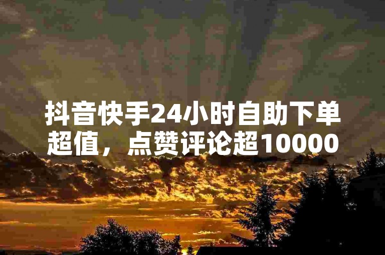 抖音快手24小时自助下单超值，点赞评论超100000！✨✨✨✨✨✨