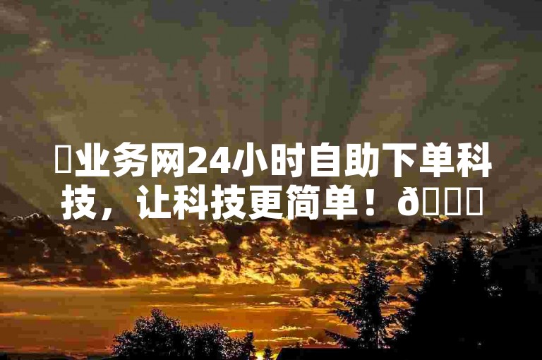 ✨业务网24小时自助下单科技，让科技更简单！🚀
