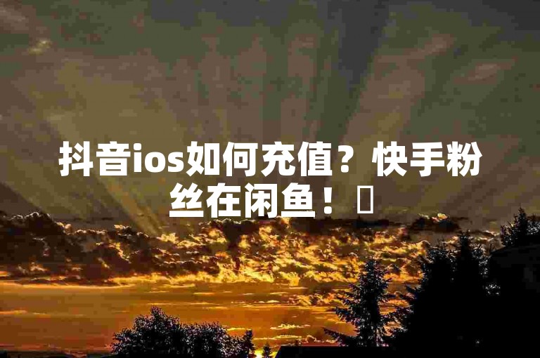 抖音ios如何充值？快手粉丝在闲鱼！✨