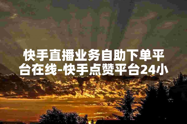 快手直播业务自助下单平台在线-快手点赞平台24小时秒单业务平台免费-