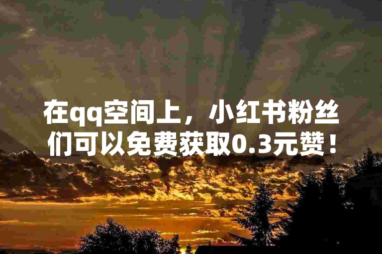 在qq空间上，小红书粉丝们可以免费获取0.3元赞！