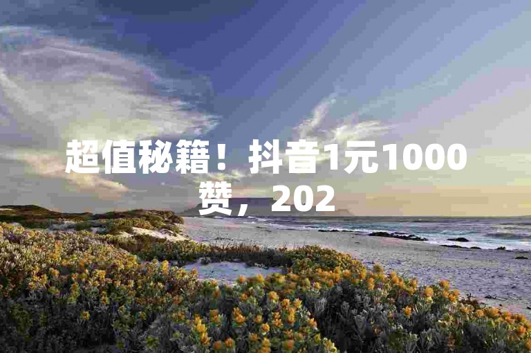 超值秘籍！抖音1元1000赞，2025年必学！✨✨
