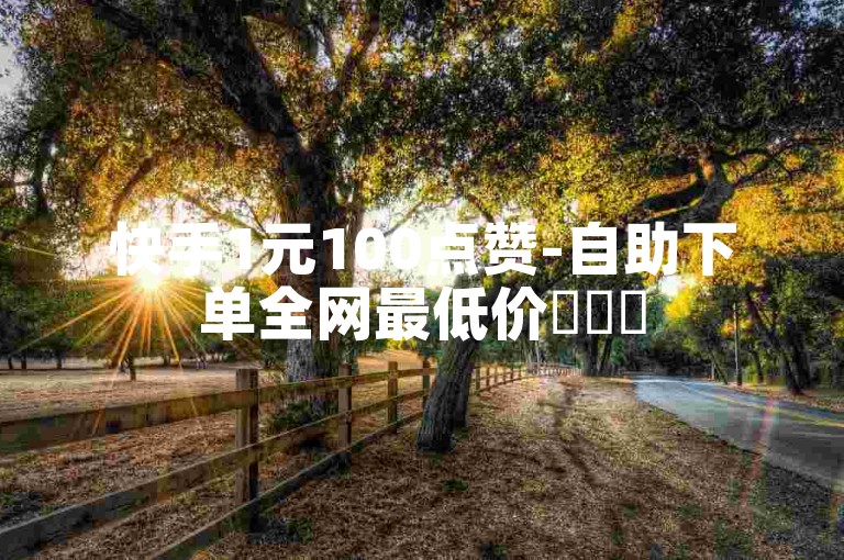 快手1元100点赞-自助下单全网最低价✨✨✨